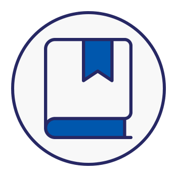 Book with bookmark representing research, learning, and development.