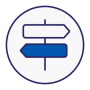 Directional signs representing planning and decision-making.
